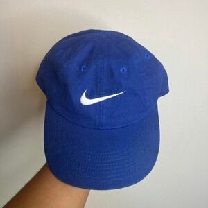 vintage 90s nike blue white swoosh hat one size fits all.
